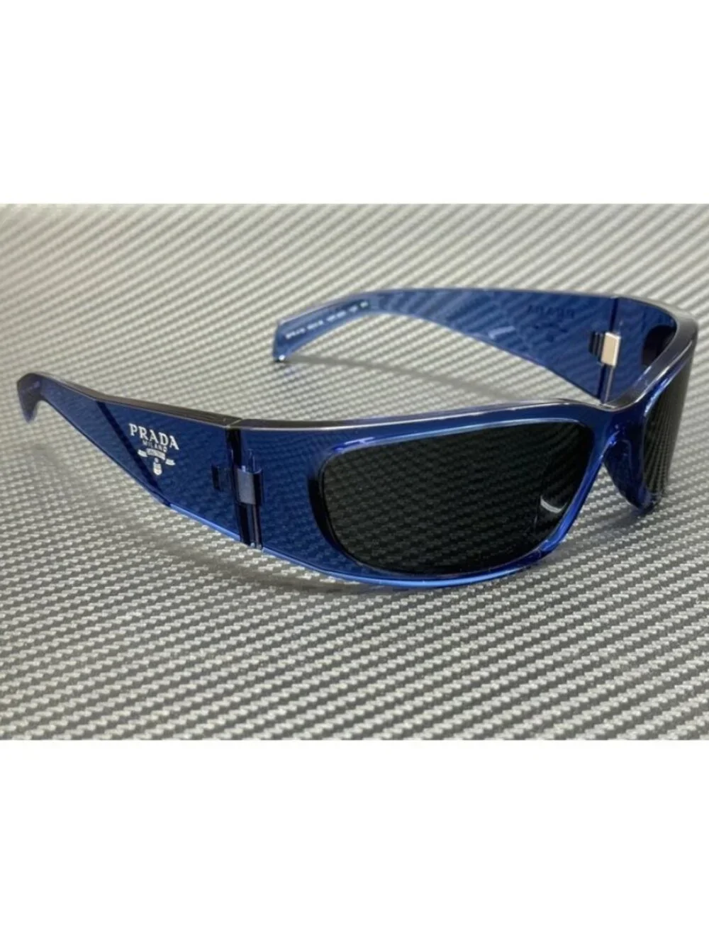 New PRADA Men Transparent Blue Sunglasses 60-18-120